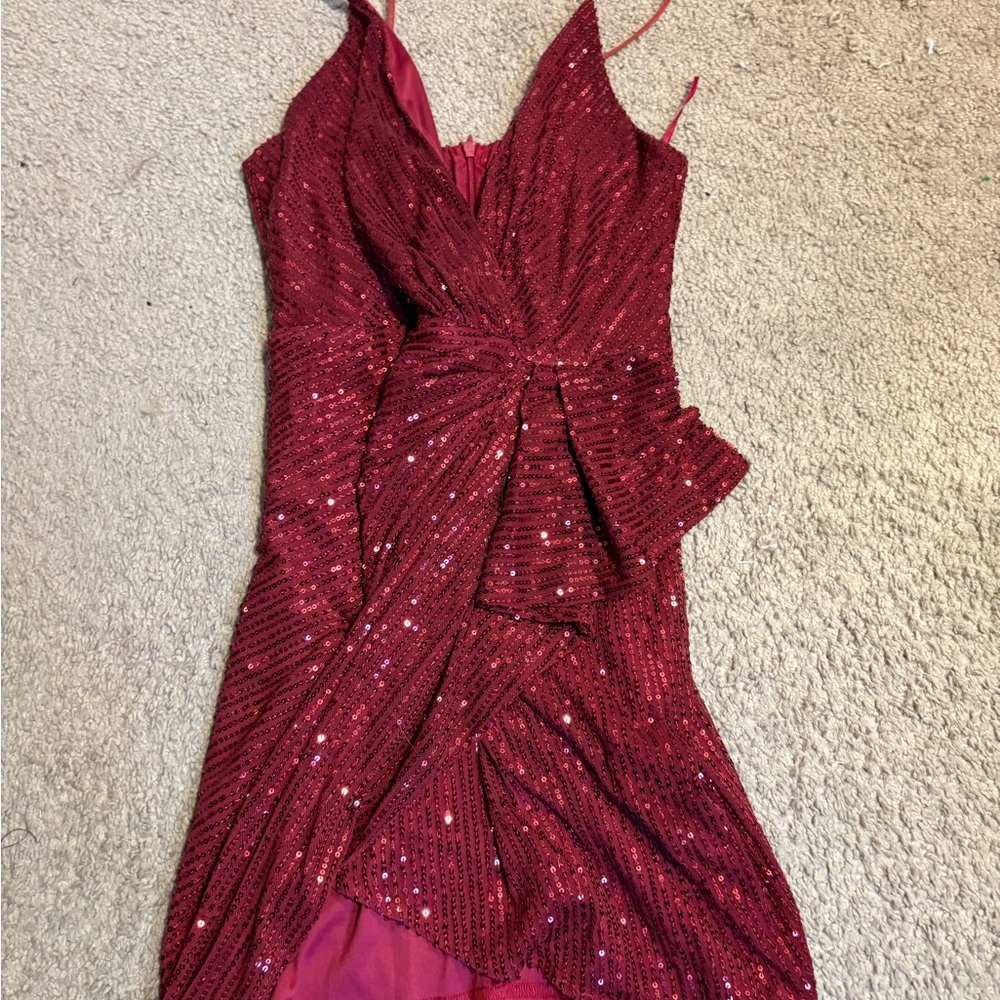 Elegant Red Sequin Dress